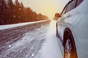 Mountain,Road,In,Winter.,Driving,On,The,Mountain,Road.